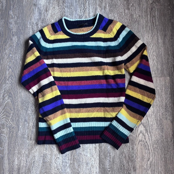 J Crew Stripe Wool Sweater - Picture 1 of 5